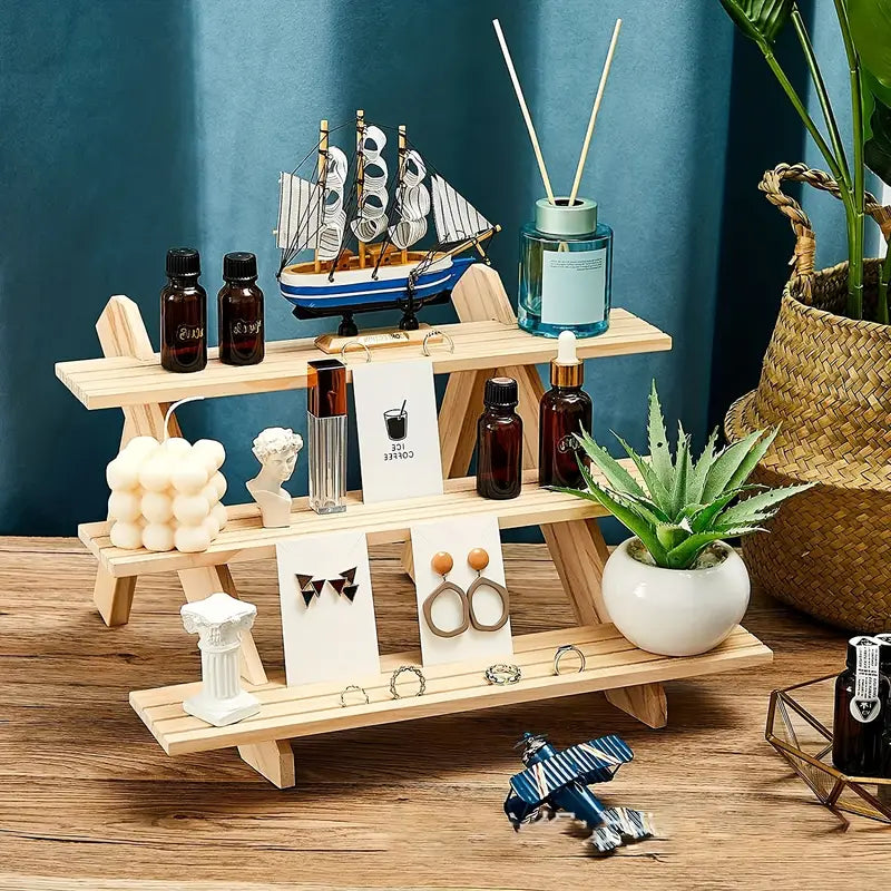 Add a touch of elegance with this handcrafted wooden riser shelf